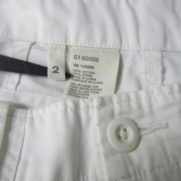 G1 All Purpose Goods White Shorts Women's Size 2 Classic 100% Cotton - Picture 10 of 11